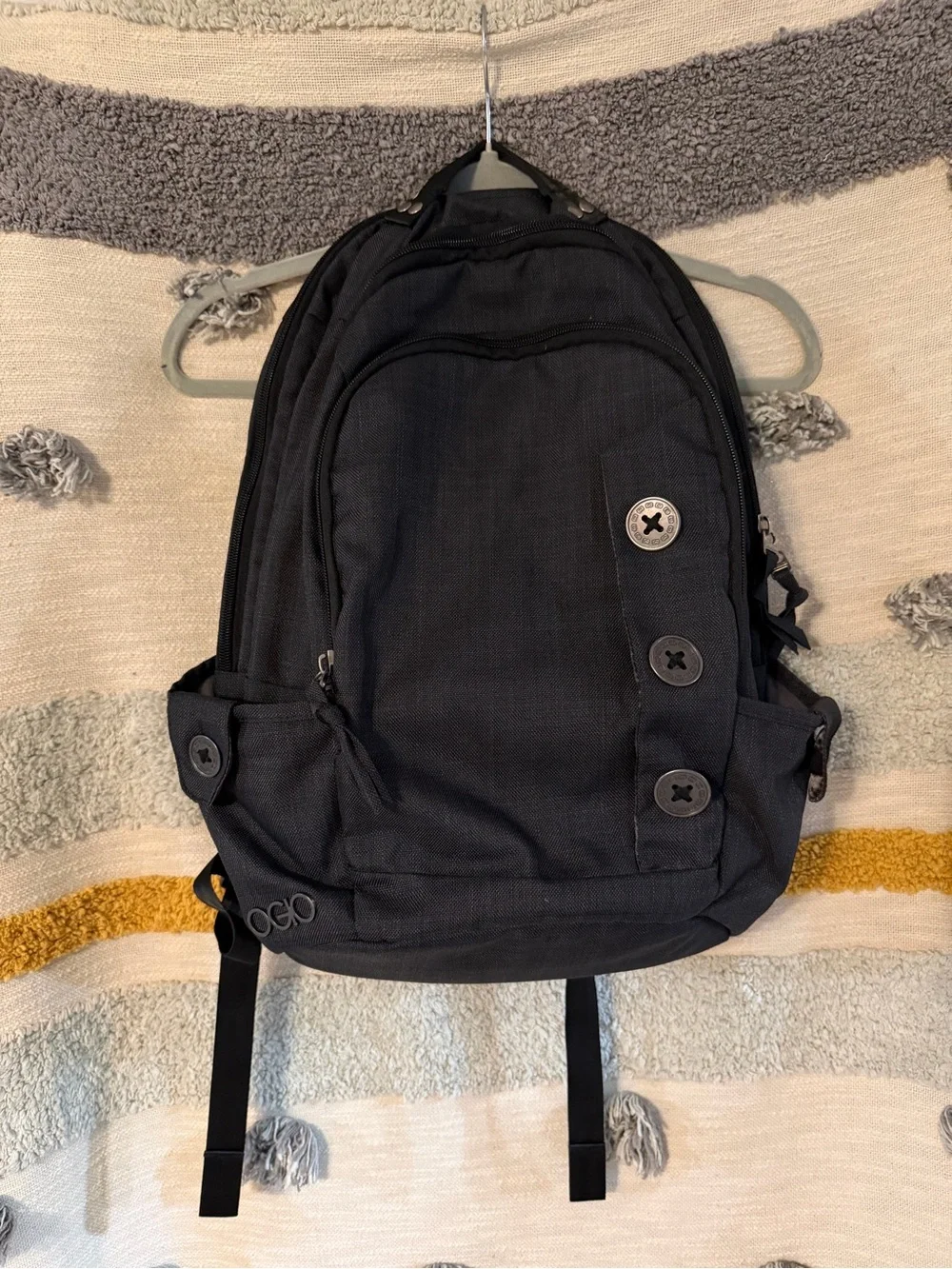 OGIO Black Button-Accent Backpack